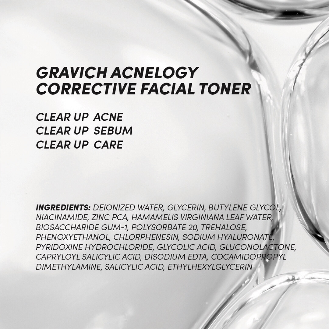 Gravich,Acnelogy Corrective Facial Tone,Toner,โทนเนอร์,Toner สำหรับคนเป็นสิว